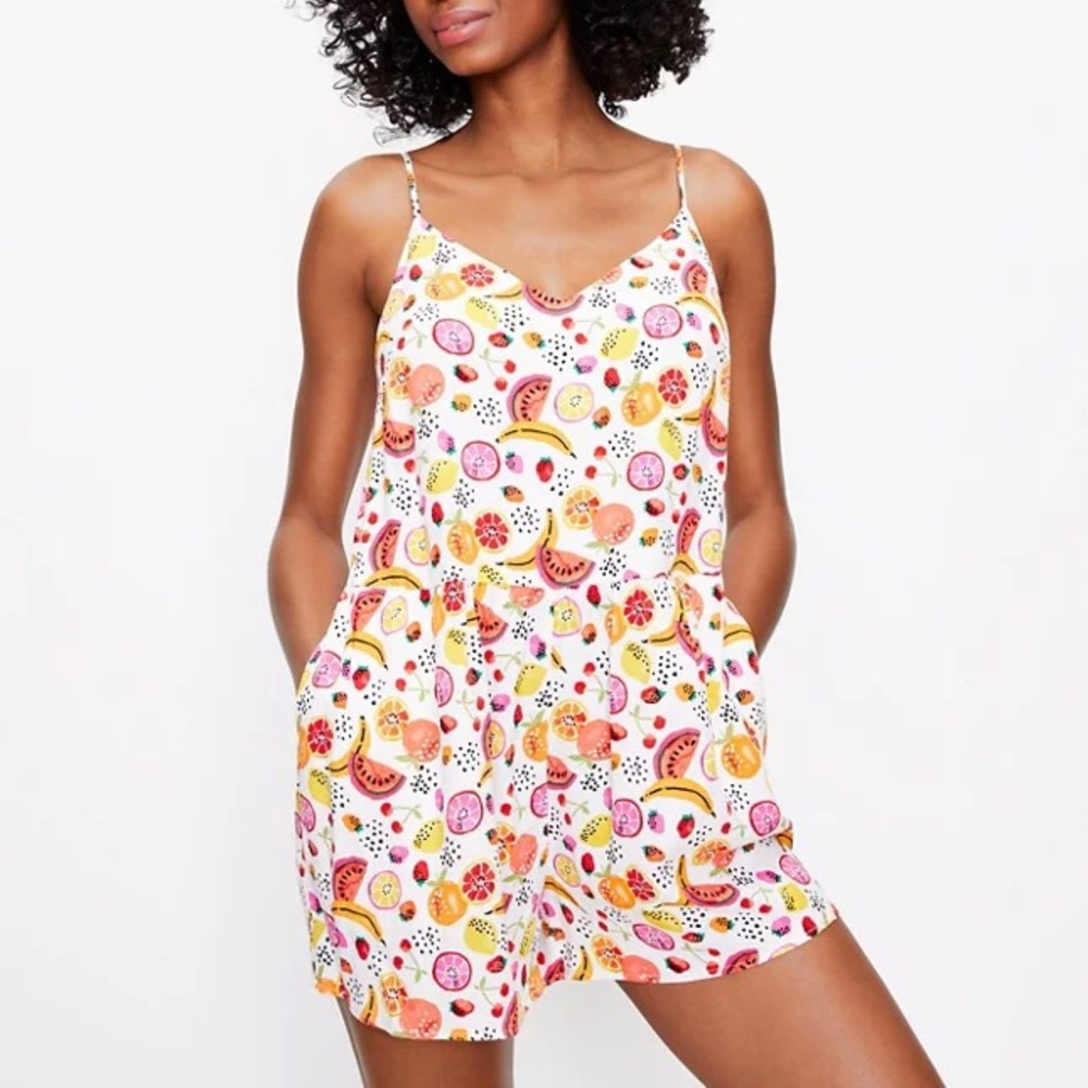 NWT Loft Fruit Salad Strappy Romper XXL